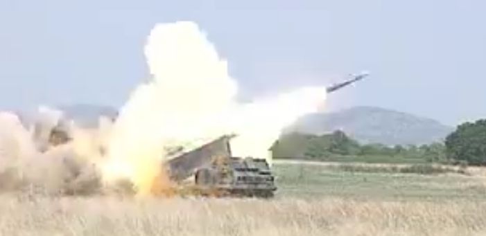 Multiple Launch Rocket System in action