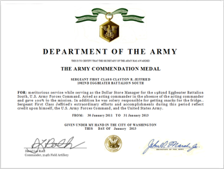 army commendation medal citation